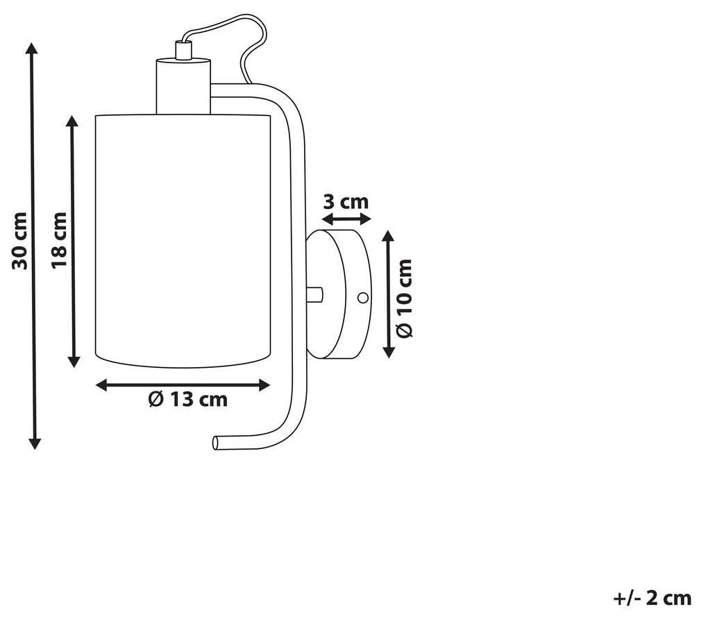 Nástenná kovová lampa biela/medená LIBERIA Beliani