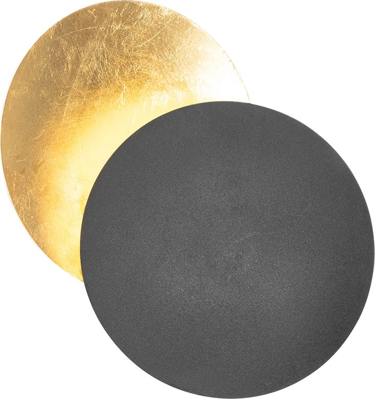 Inteligentná nástenná lampa čierna so zlatom vrátane WiFi G9 - Sunrise