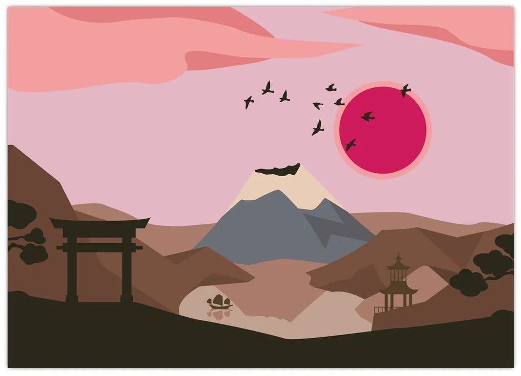 Sklenený obraz - Japonsko N⁰2 (70x50 cm)