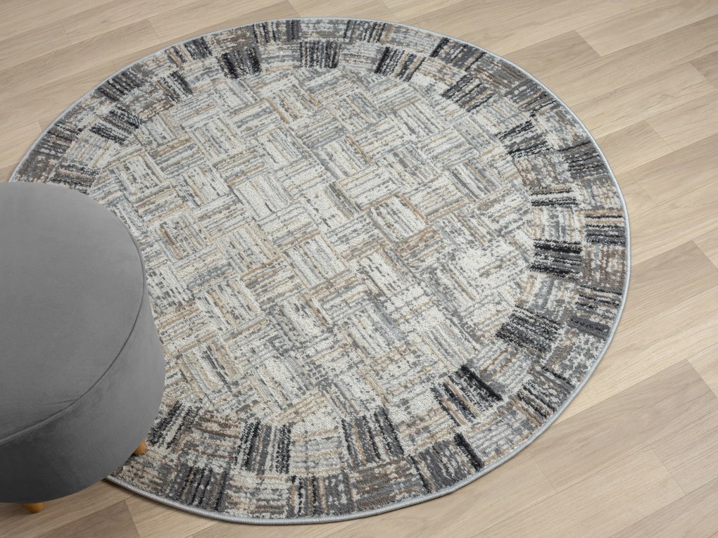 Kusový koberec My Mood CA60074 creme kruh, 120x120 (priemer) kruh, šedá, chodba / predsieň, My Flair