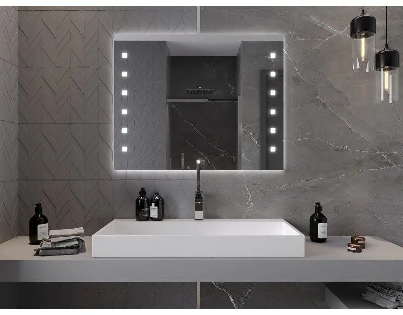 Mexen Ner, LED kúpeľňové zrkadlo s podsvietením 100x80 cm, 6000K, ochrana proti zahmlievaniu, 9809-100-080-611-00