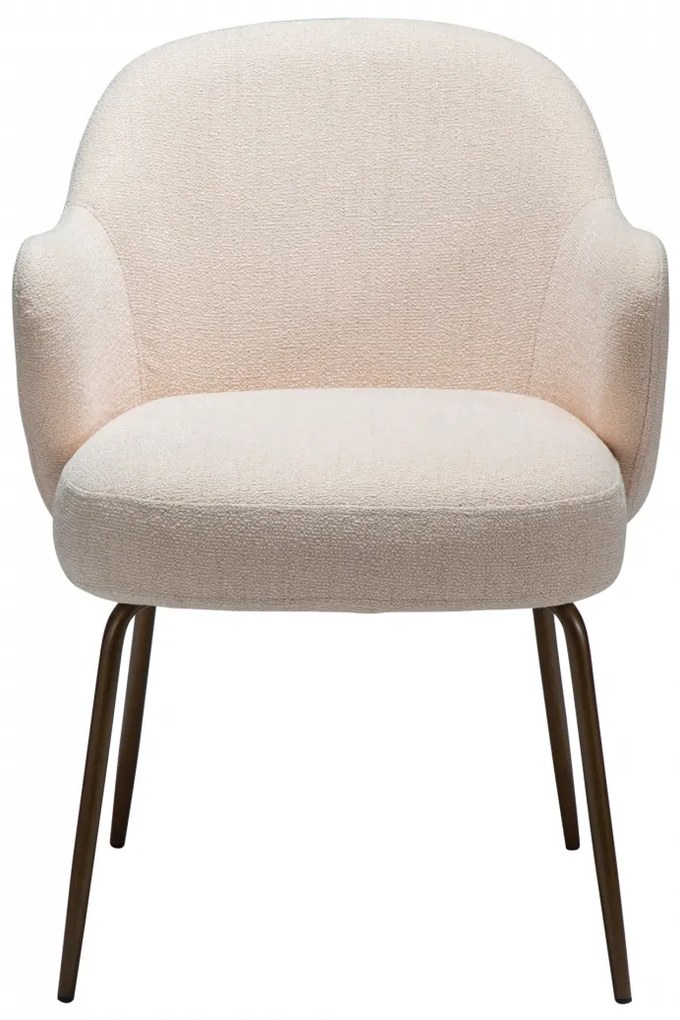 BAE ČALÚNENÁ STOLIČKA S PODRÚČKAMI pink/antique brass