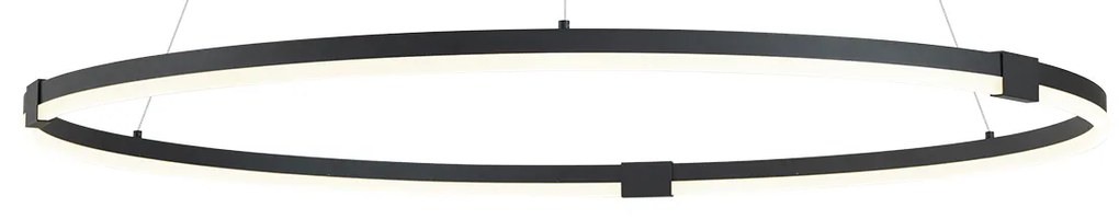 Dizajnové závesné svietidlo čierne 120 cm vrátane LED 3-krokového stmievania - Anello