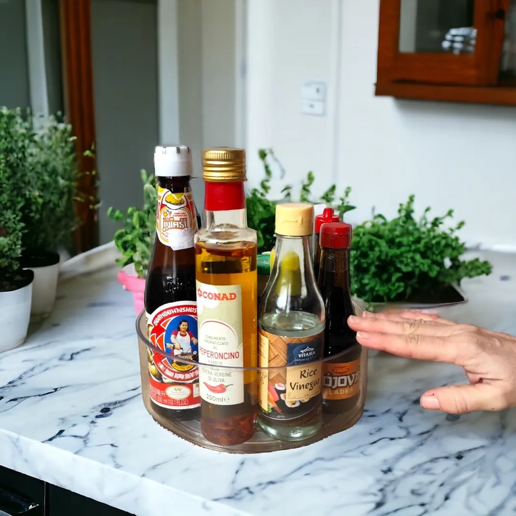 Zeller Present Otočný organizér, Zeller COMPACTA - transparentný, pr. 23 x 9 cm