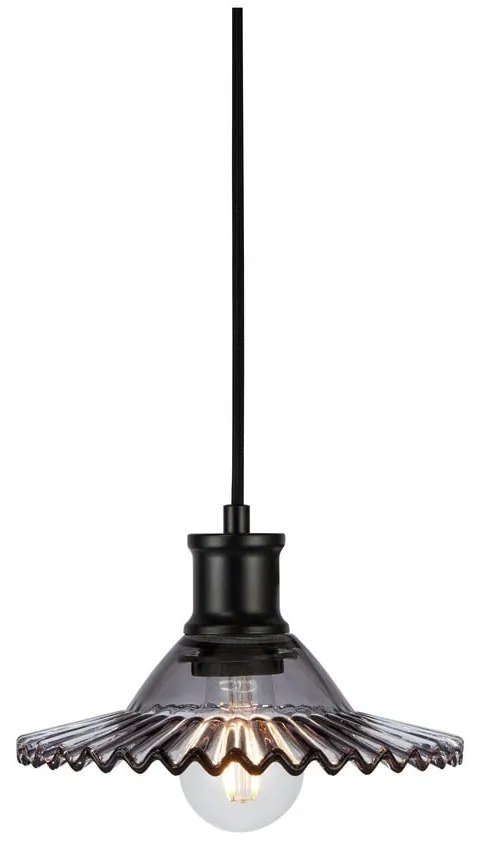 Čierne závesné svietidlo so skleneným tienidlom ø 21,5 cm Novia – Markslöjd