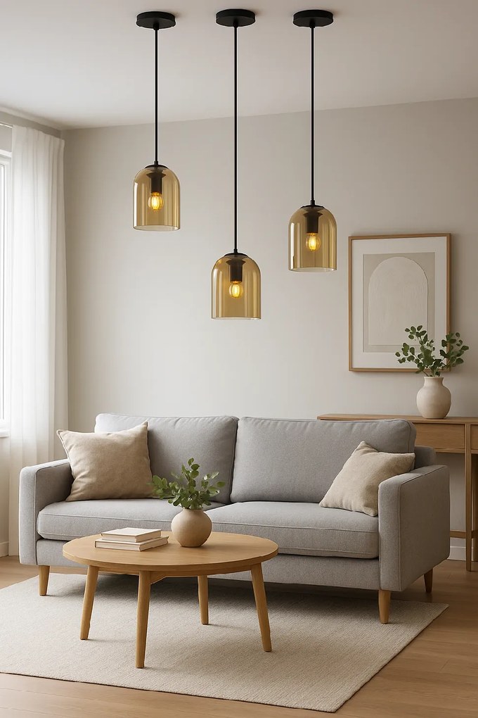 Toolight Amber, závesné svietidlo 1xE27 APP1704-1PC, hnedá-čierna, OSW-04335