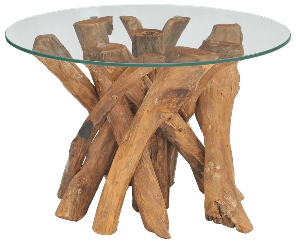 vidaXL Konferenčný stolík z masívneho teakového dreva, 60 cm