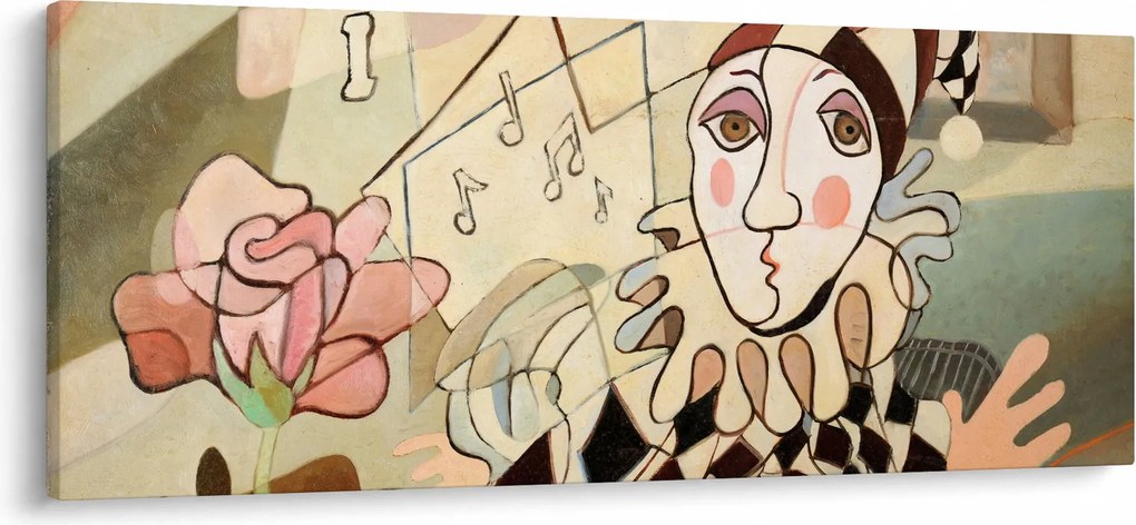 Obraz - Kubizmus - harlequin and rose (120x50 cm)