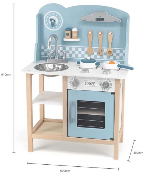 Detská drevená kuchynka modrá