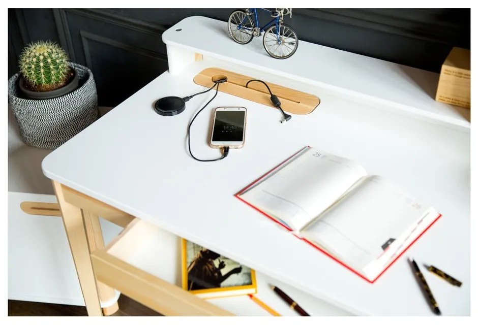 Svetlosivý pracovný stôl Ragaba ASHME