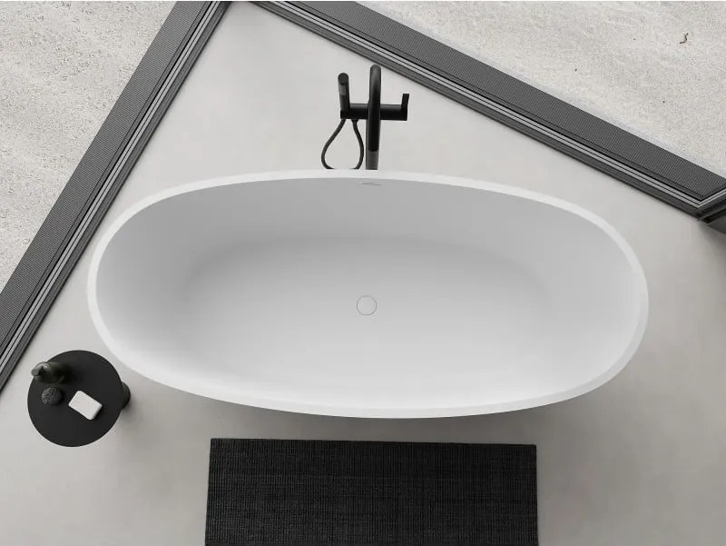 Mexen Torino, voľne stojaca vaňa z konglomerátu 175 x 78 cm, biela matná, 57271557800