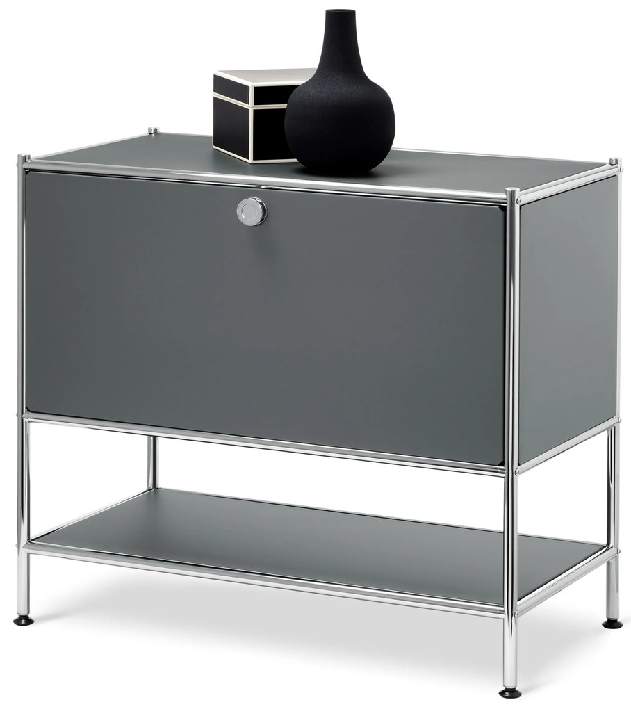 Odkladacia skrinka »CN3« s 1 výklopnými dvierkami, sivá