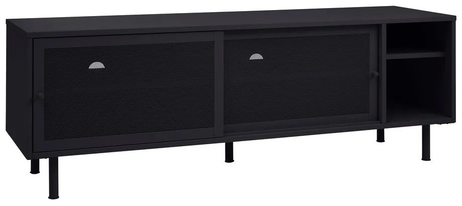 Čierny kovový TV stolík 160x55x45 cm Veep – Unique Furniture