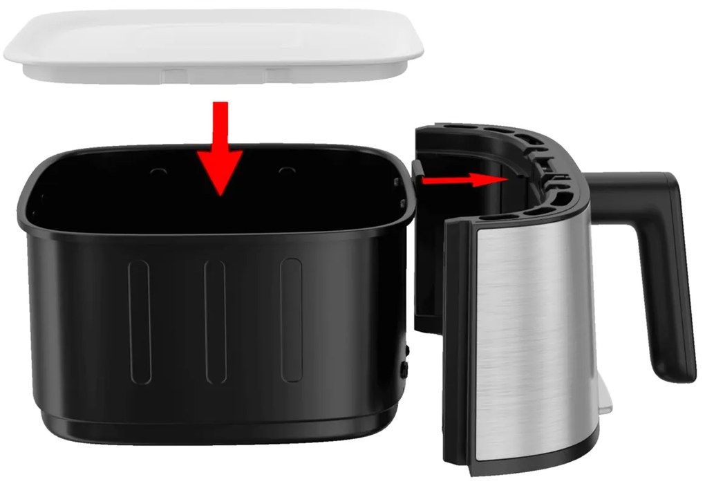 Teplovzdušná fritéza Tefal Easy Fry Silence EY552DE0 Nerezová/Čierna