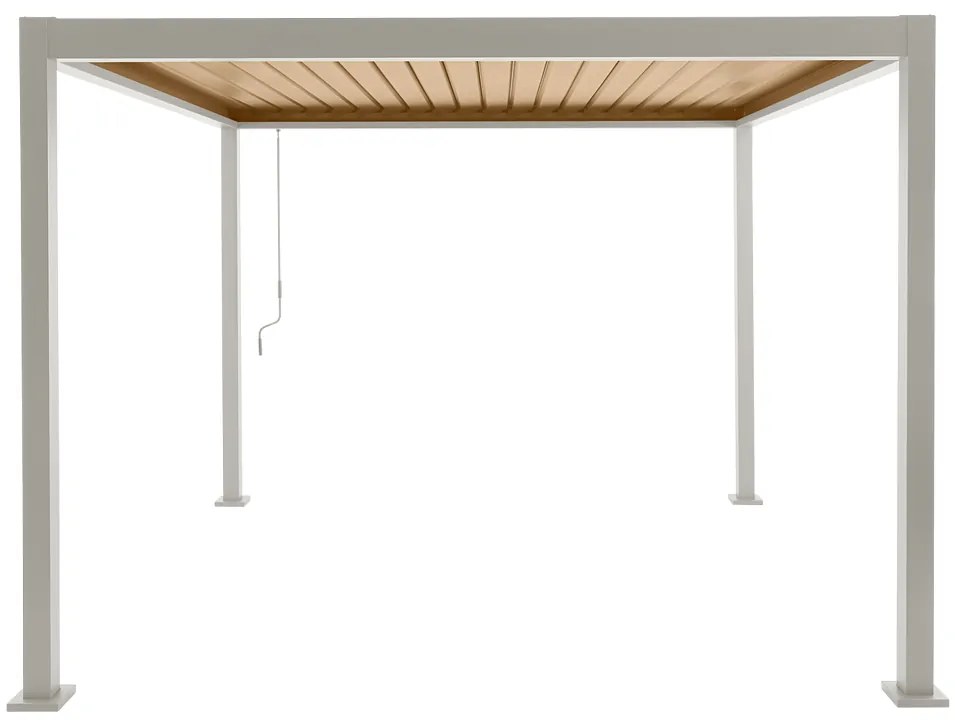 Sunfun Milos Pergola s nastaviteľnou strechou XL, pôdorysný rozmer: 3 × 3 m, výška: 2,35 m, biela