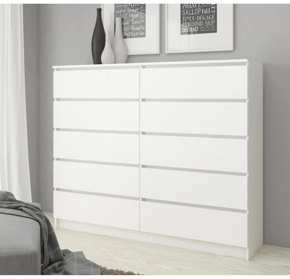 Komoda K140 10SZ biela
