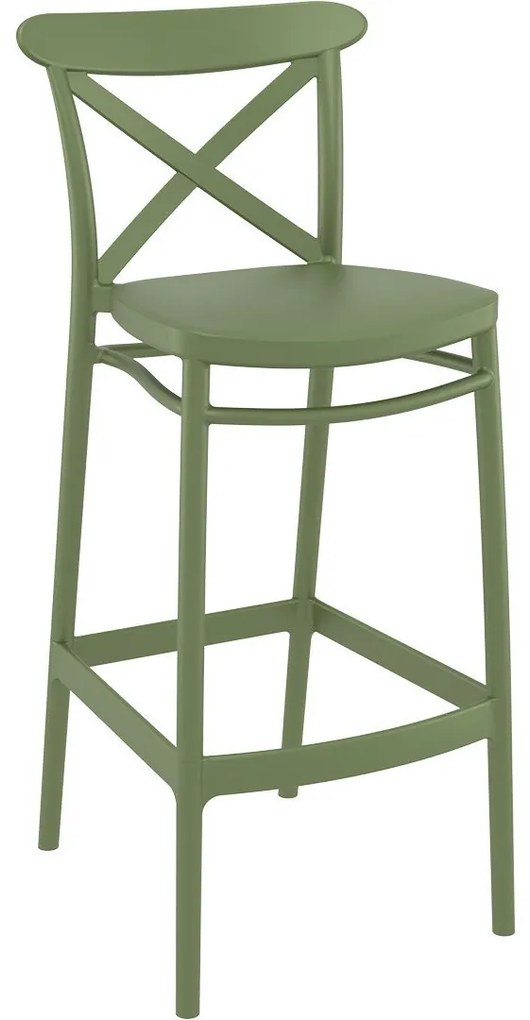 CROSS BAR 75 záhradná barová stolička olive green
