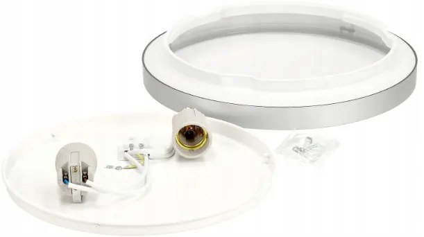 BERGE Stropné LED svietidlo SEMO-R SILVER - 2xE27 IP20 + 2x E27 10W sviečka - teplá biela