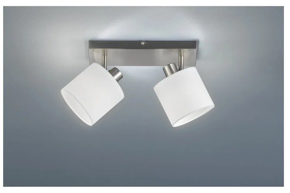 Biele/sivé stropné svietidlo s textilným tienidlom ø 12 cm Tommy – Trio