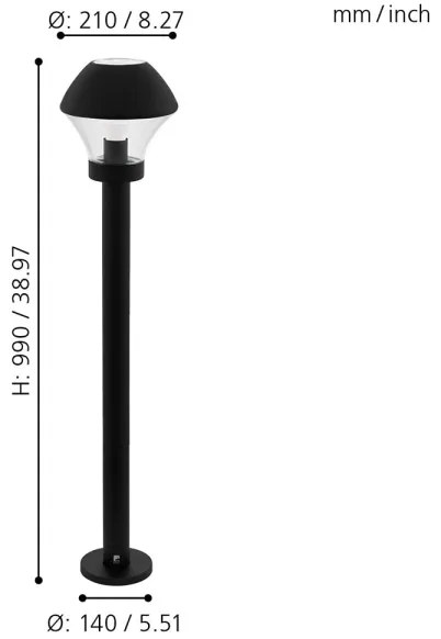 Eglo 33568 - LED stmievateľná vonkajšia lampa VERLUCCA-C 1xE27/9W/230V IP44