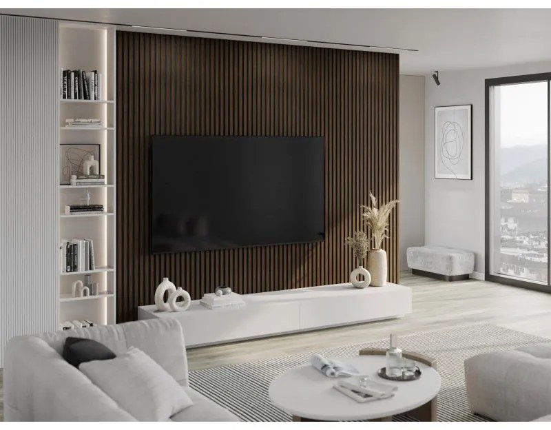 Mexen Lam-B, akustické stenové lamely 275 × 30 cm, HDF doska 4 mm, technická dyha, orech pálený, S100-275307-3015-024