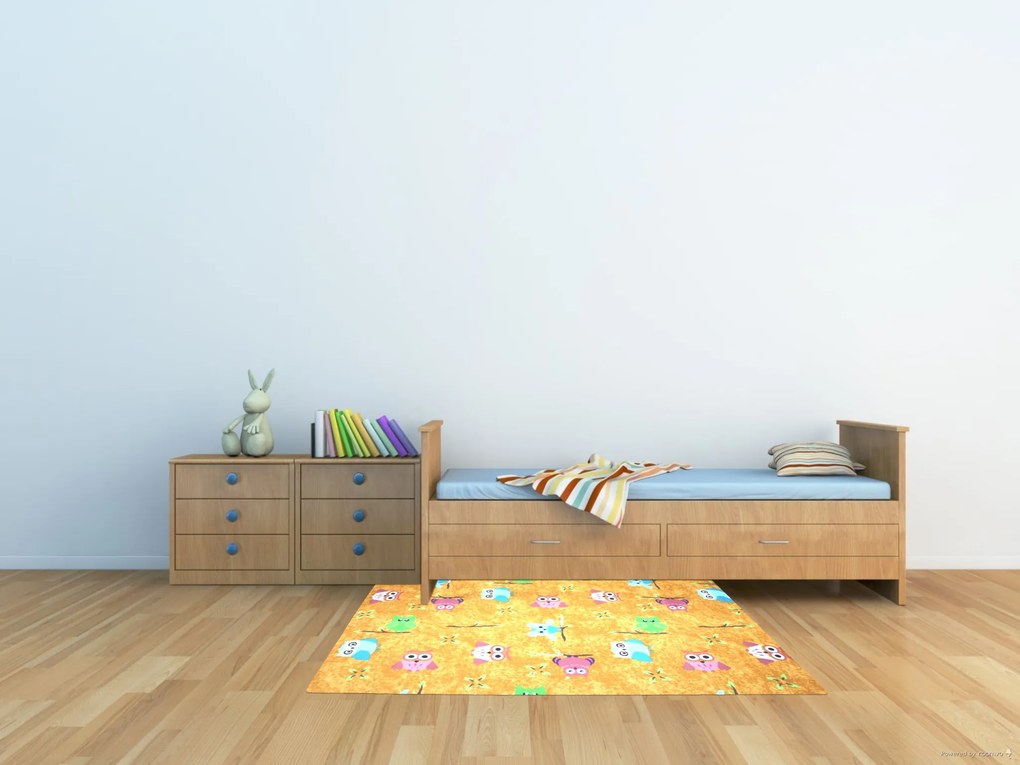 Vopi koberce Detský kusový koberec Sovička Silk 5248 oranžovožltý - 120x170 cm