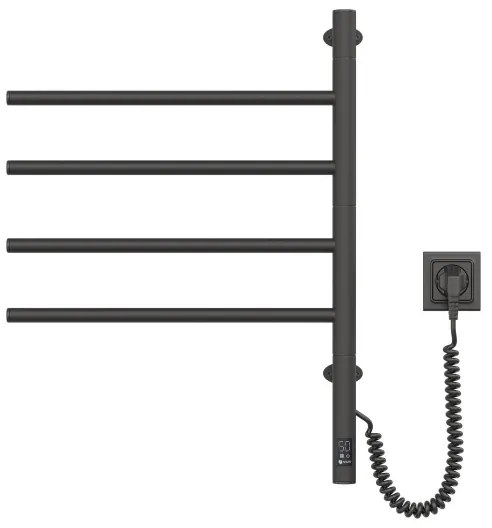 Elektrický otočný sušiak na uteráky ARABESQUE 150W/230V 64,6cm IP44 čierny