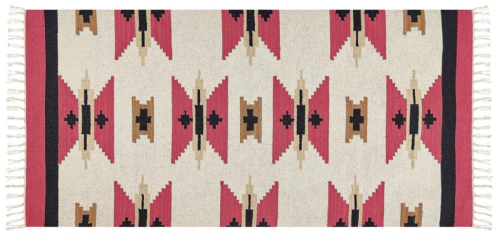 Bavlnený kelímový koberec 80 x 150 cm viacfarebný GARNI Beliani