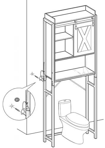 Kúpeľňový stojan s policami VASAGLE BTS003B01