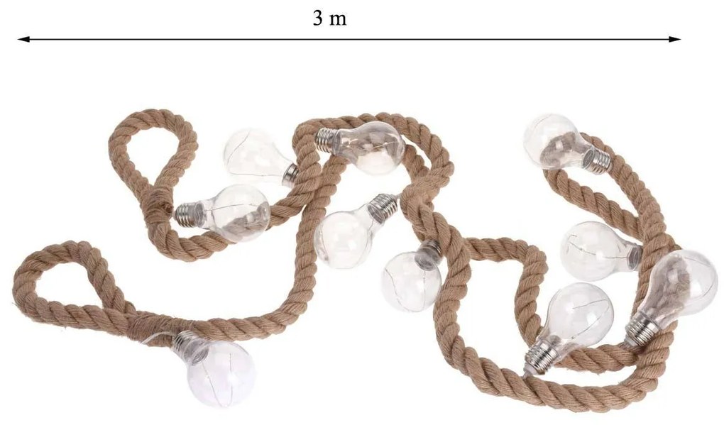 Exteriérové svetielka 3 m, žiarovky sú súčasť balenia, hnedá