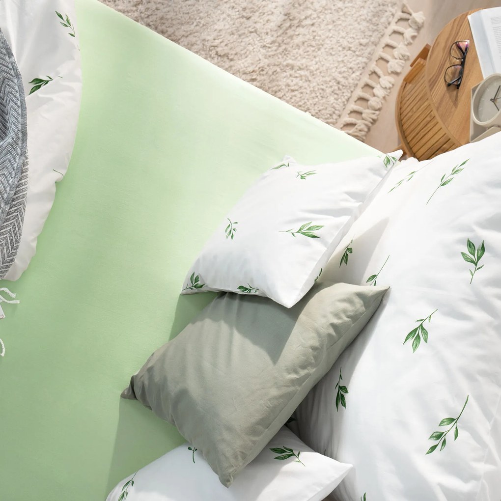 Goldea jersey elastická plachta - svetlo zelená 140 x 200 cm