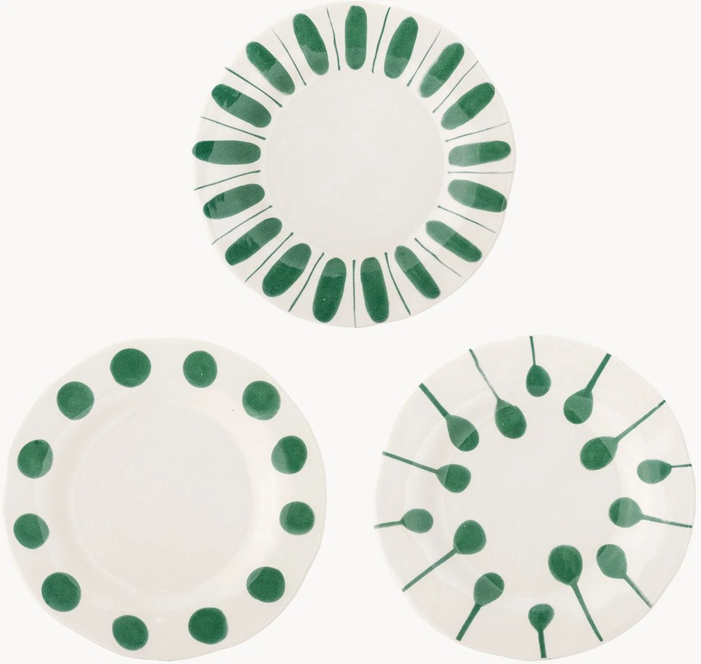 Ručne maľované raňajkové taniere Linora, 3 ks