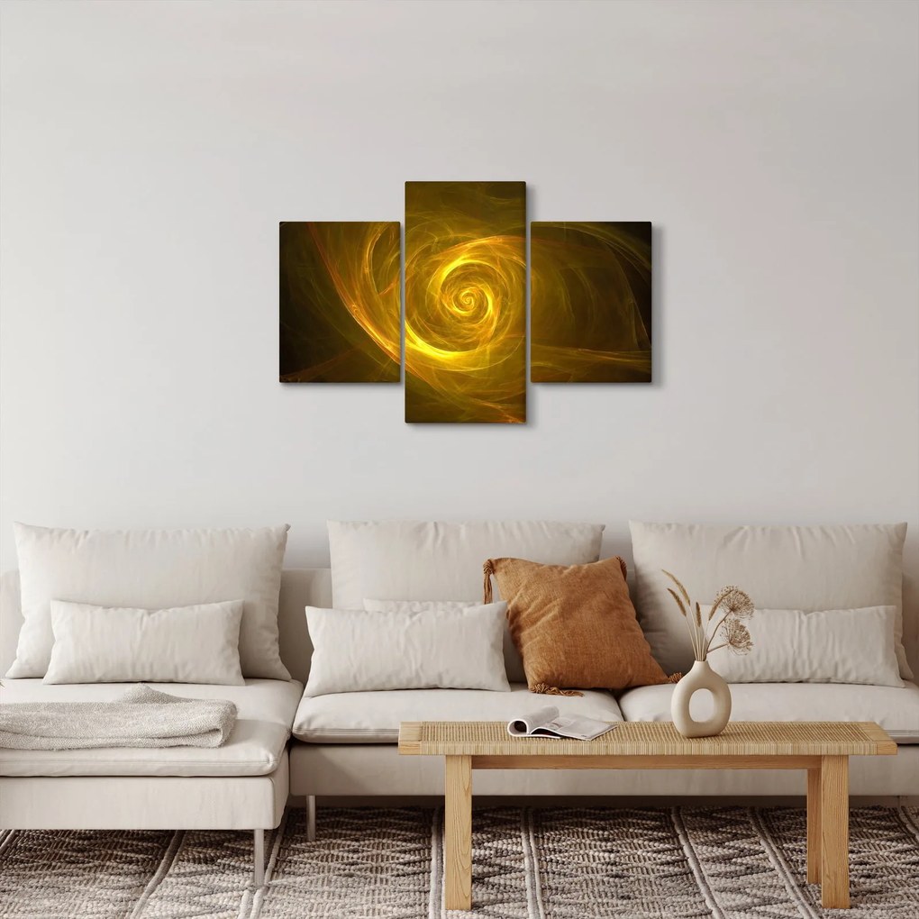 Obraz abstraktnej žltej špirály (90x60 cm)