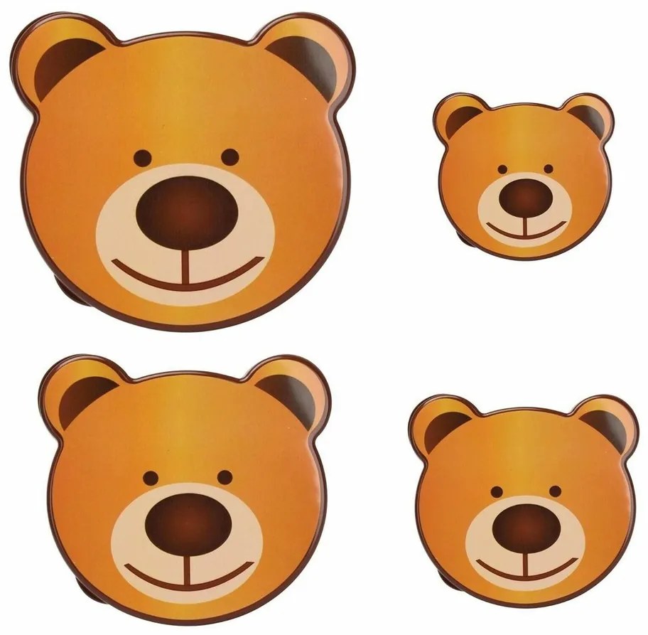 Sada detských desiatových boxov Bear, 4 ks, 200 ml, 300 ml, 500 ml a 750 ml