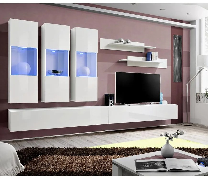 Obývacia stena Fly E+sklo biela Ww Fy E2