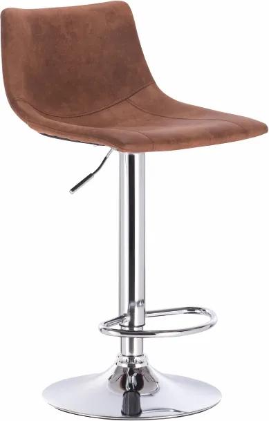 Barová stolička, hnedá látka s efektom brúsenej kože/kov, LENOX