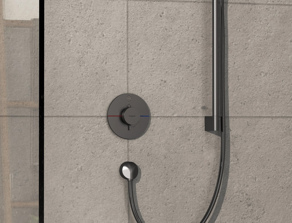 Hansgrohe ShowerSelect Comfort S, termostat pod omietku pre 1 spotrebič, kartáčovaný čierny chróm, HAN-15553340