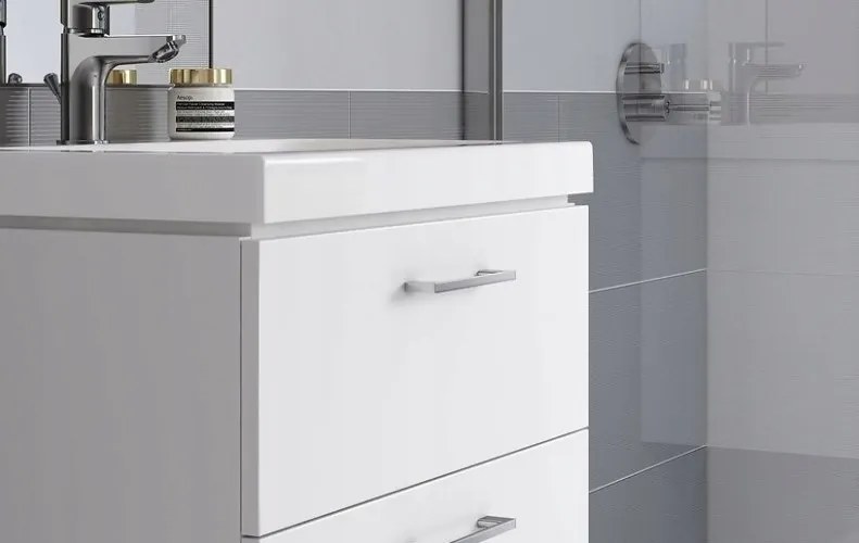 Cersanit Lara Como 80, závesná skrinka + keramické umývadlo, 794x447x460 mm, biela lesklá, S801-149-DSM