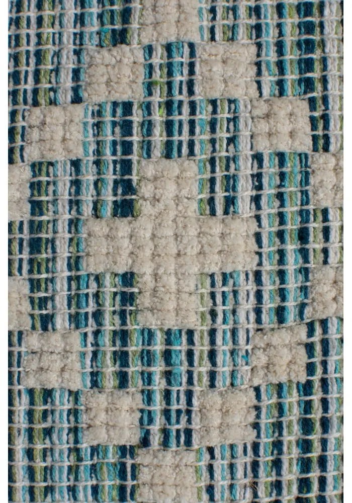 Béžovo-modrý bavlnený koberec Flair Rugs Leela, 60 x 200 cm