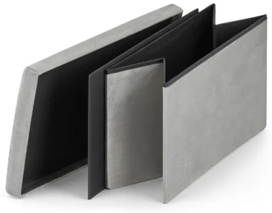 Skladacia taburetka sivá XL zamat sivá