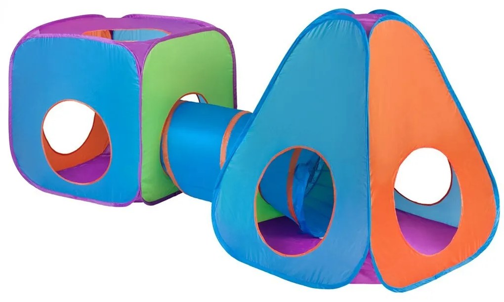 Baby Mix Detský stan 3v1 oranžovo-modrá, 265 x 95 x 94 cm