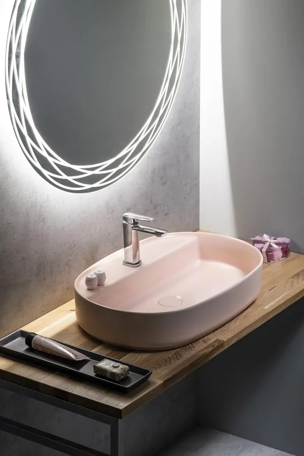 Sapho Sapho, INFINITY OVAL keramické umývadlo na dosku, 55x36 cm, Ivory, 10NF65055-2K