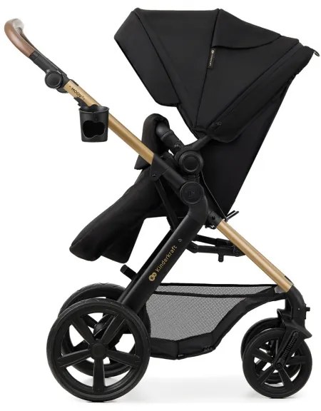 KINDERKRAFT - Kombinovaný kočík 3v1 MOOV 2 Pure black + autosedačka MINK PRO