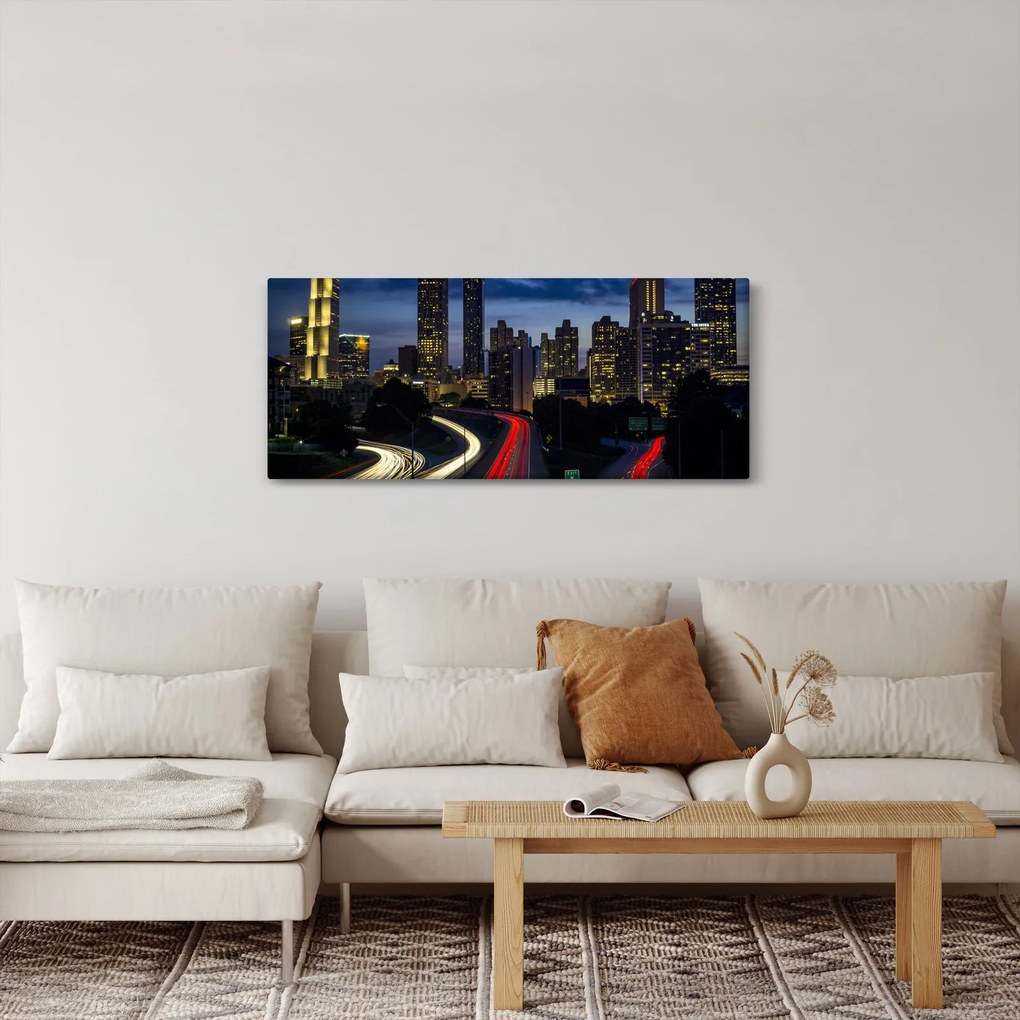 Obraz nočného mesta (120x50 cm)