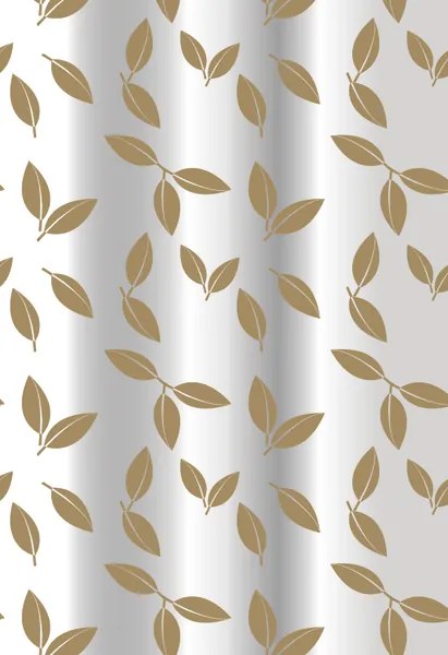 BISK Erga Peva, sprchový záves 180x200cm, polyester, biela-zlatá vzor Madison, ERG-08175