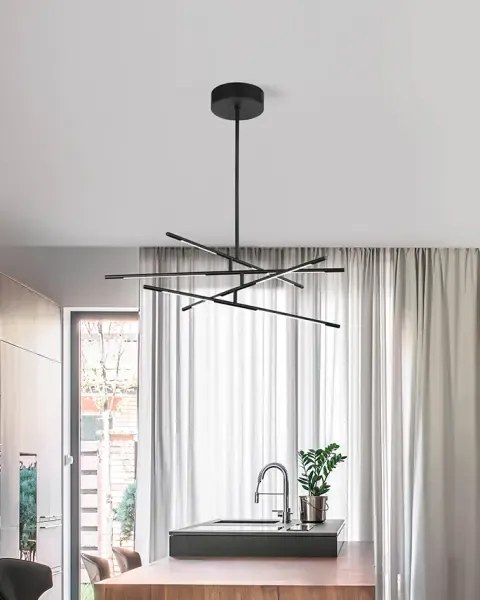 LED luster Raccio 84 čierne