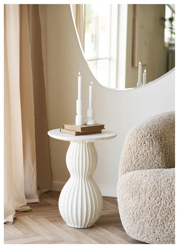 Kamenný okrúhly odkladací stolík ø 40 cm Newtown – House Nordic