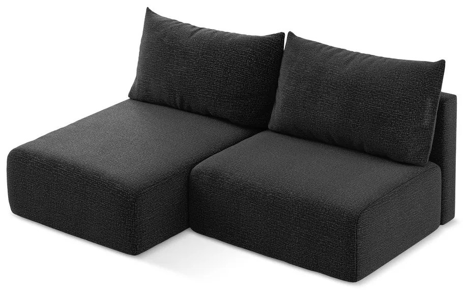 Čierna rozkladacia/s úložným priestorom rohová pohovka (ľavý roh) Kalena – Makamii