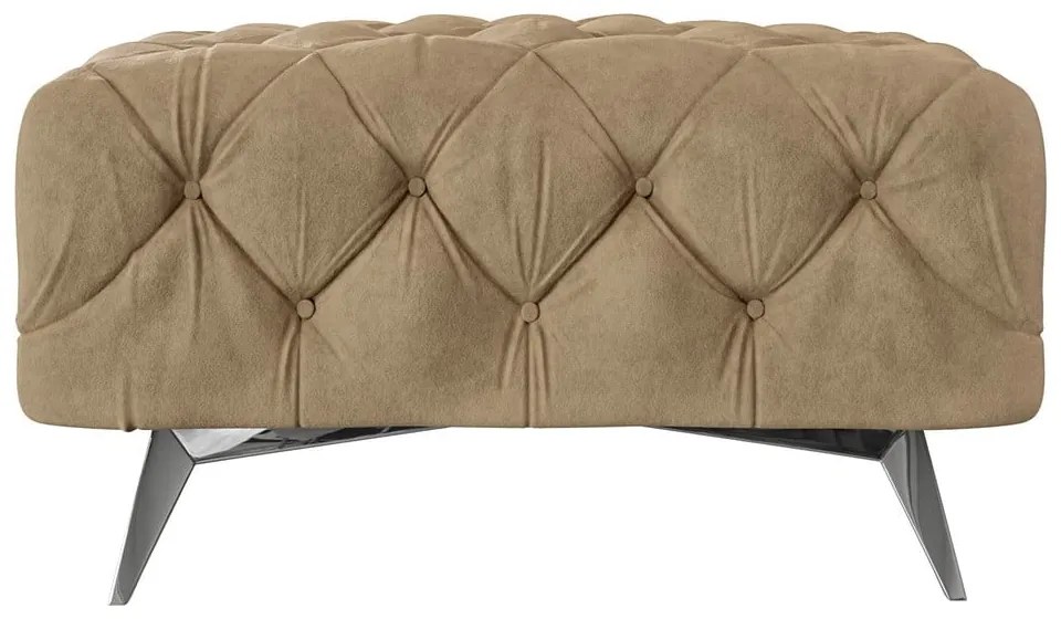 Svetlohnedá zamatová podnožka Chelsea – Ropez