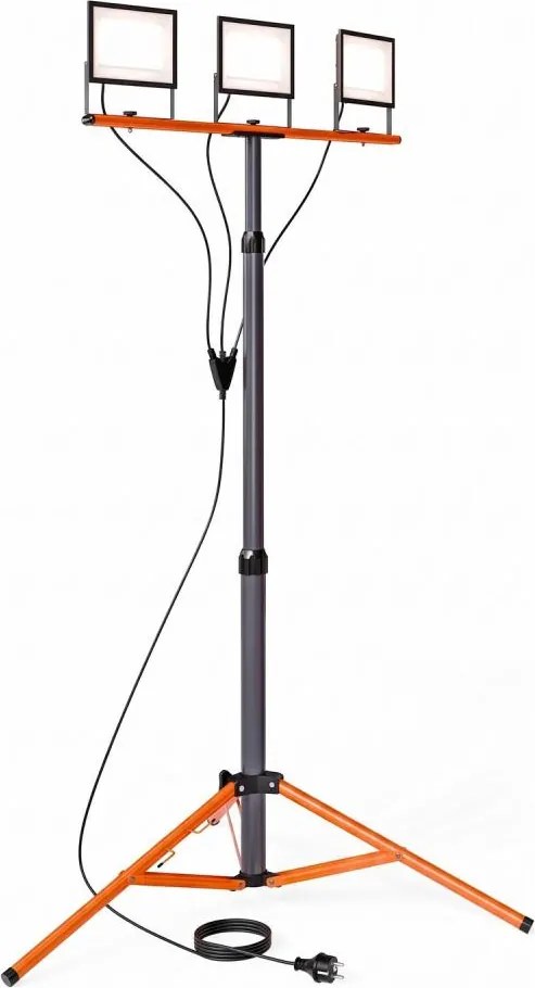 LED reflektor so stojanom 3xLED/50W/230V 4500K IP65 čierna/oranžová